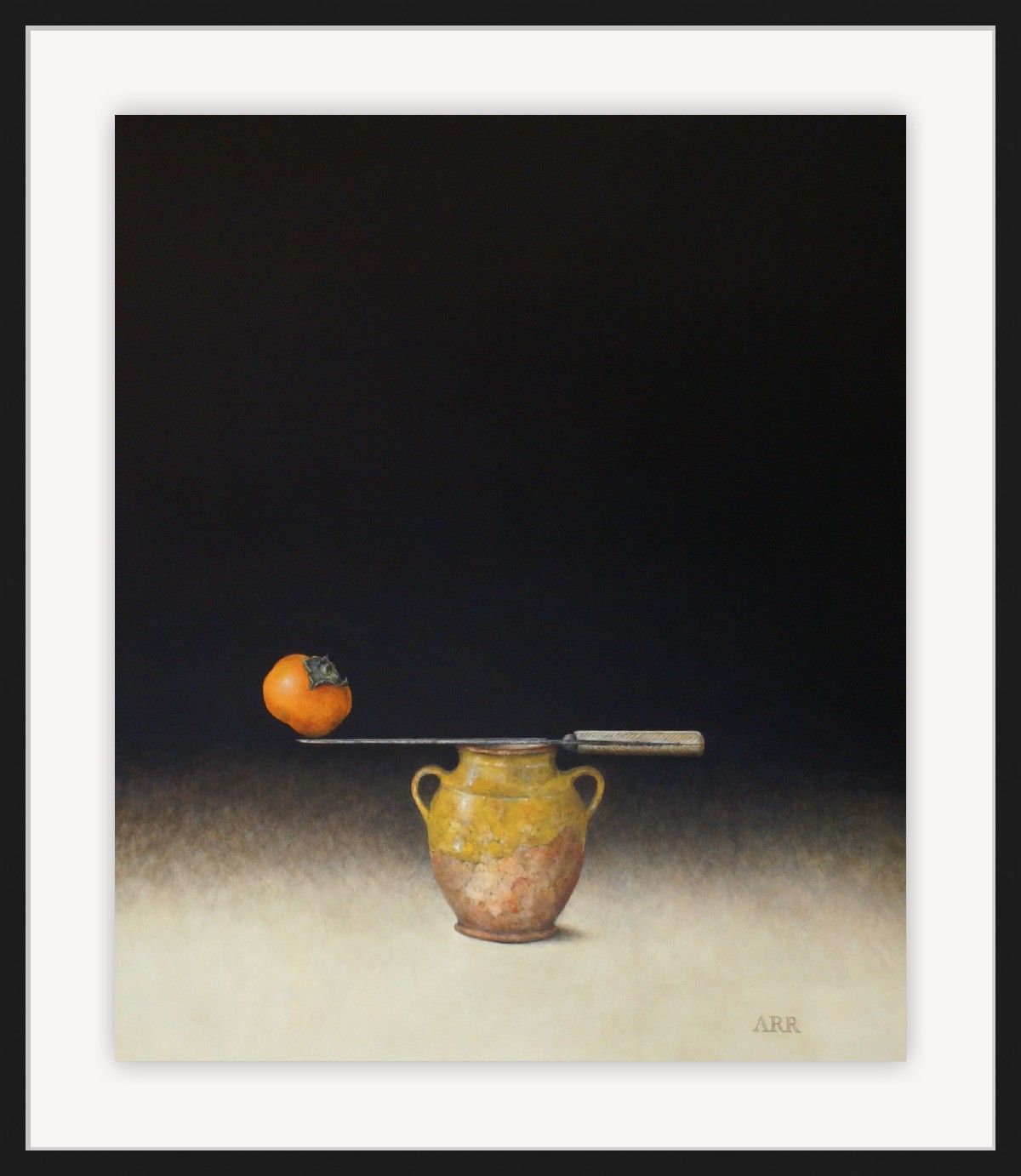 French Jar with Knife and Persimmon by Alison Rankin