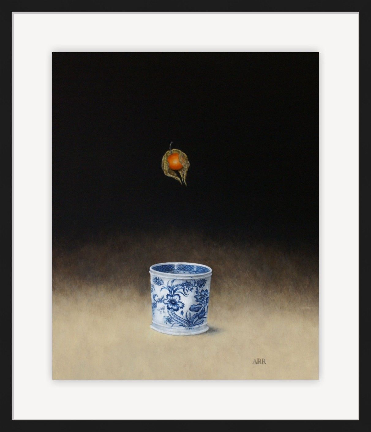 Blue and White Jar with Falling Physalis  by Alison Rankin