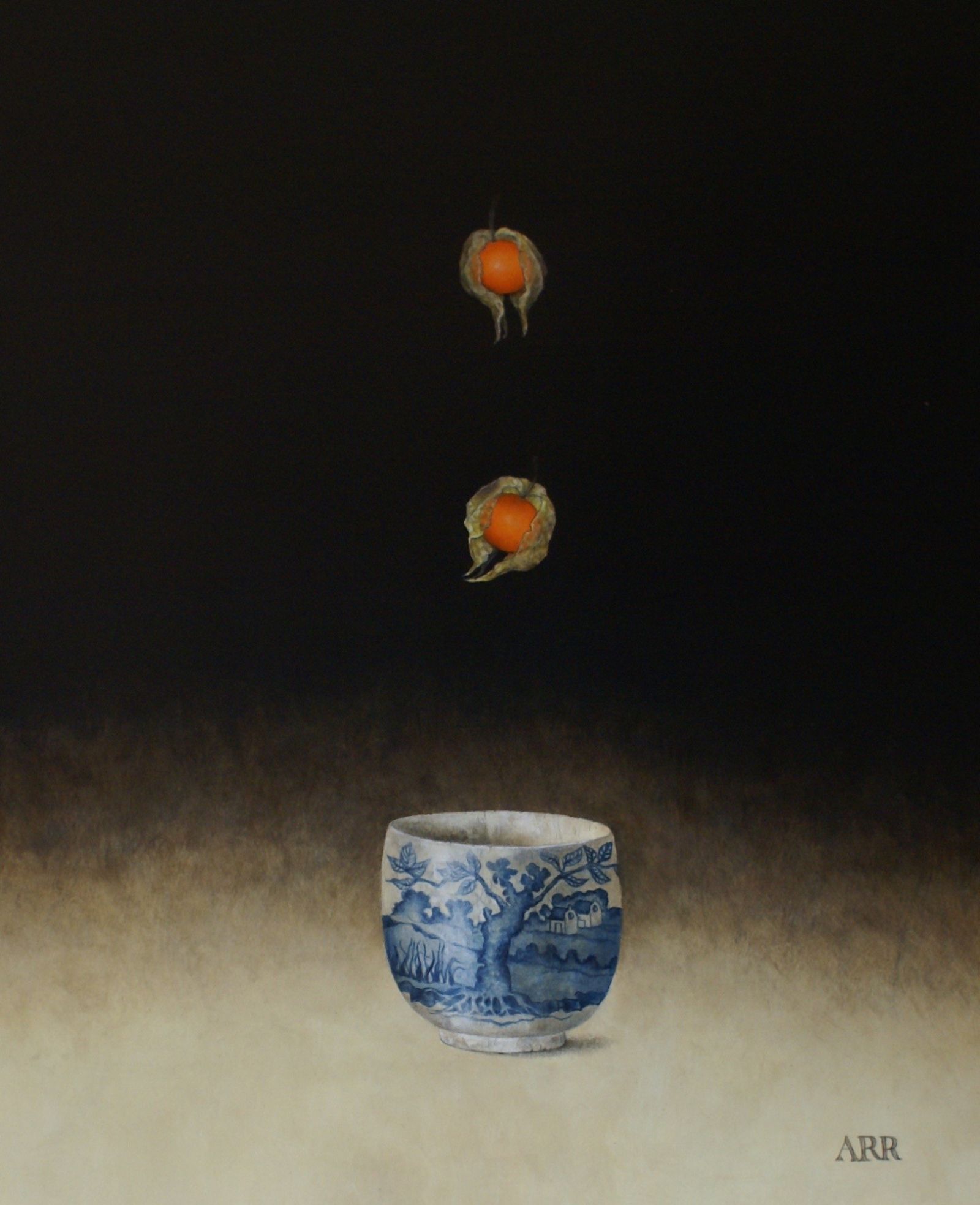 Blue Tree Bowl with Falling Physalis by Alison Rankin