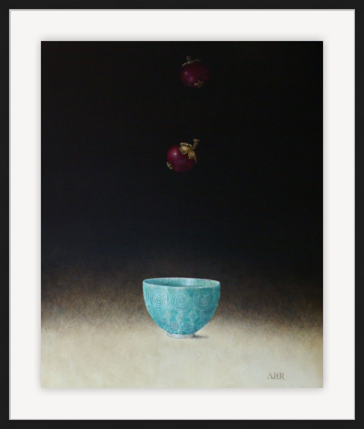 Celadon Bowl with Falling Mangosteens by Alison Rankin