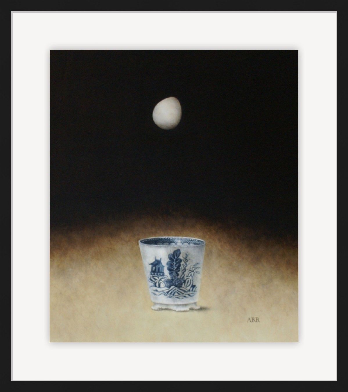 Chipped Blue Jar with Falling Egg by Alison Rankin