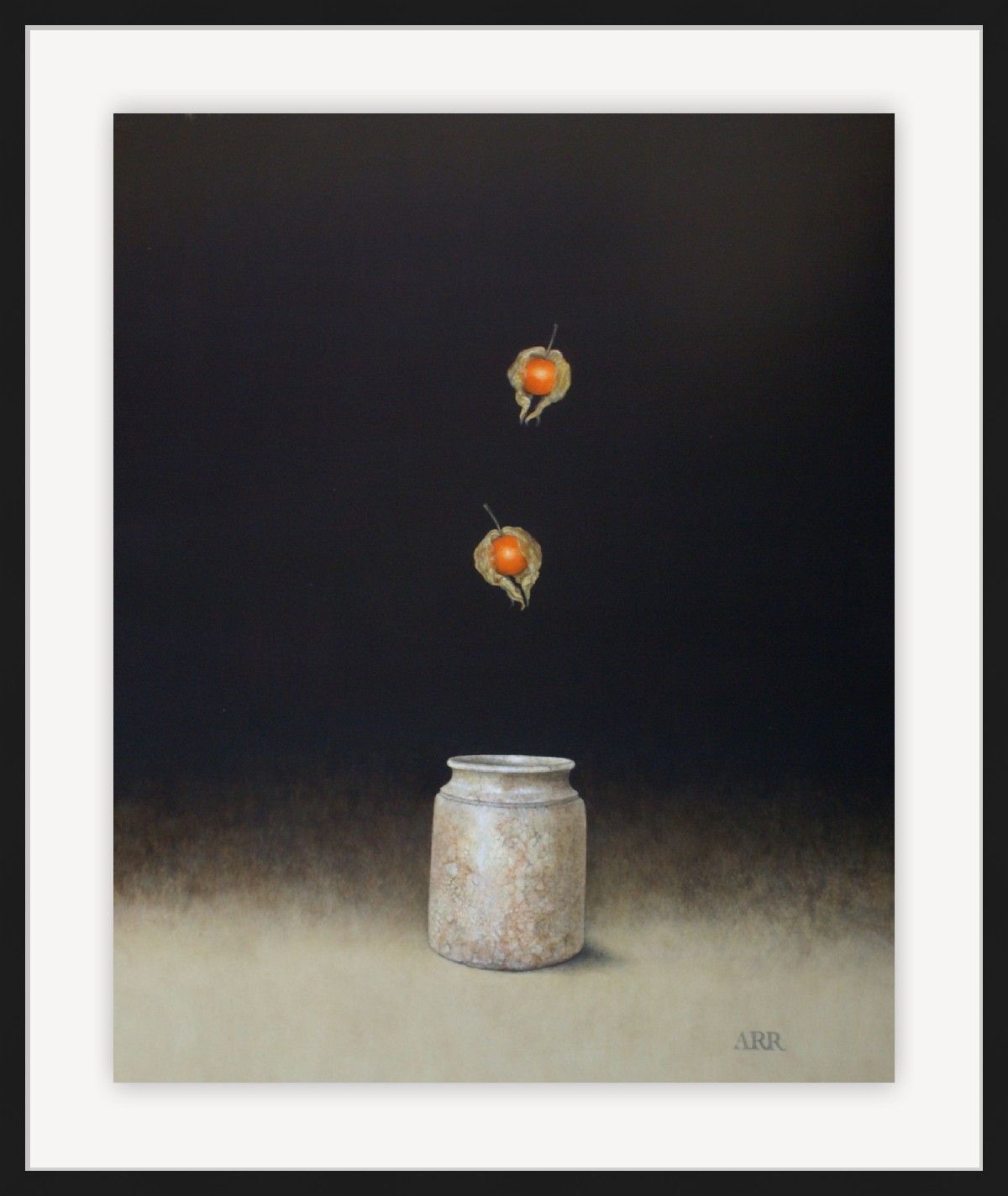 Old Jar with Falling Physalis   by Alison Rankin