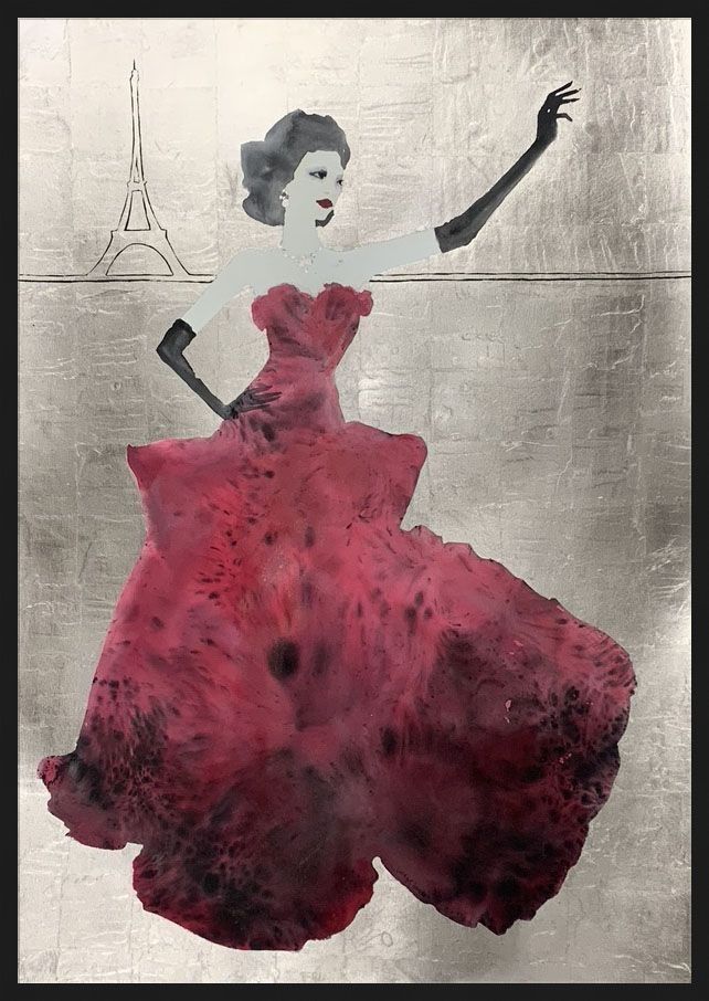 Taxi! Red Dress in Paris by Bridget Davies