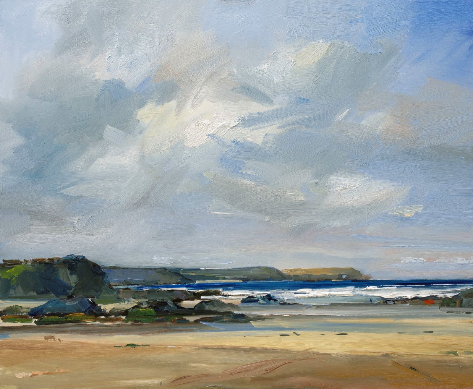 Trevone Beach on a Bright Morning in Autumn by David Atkins