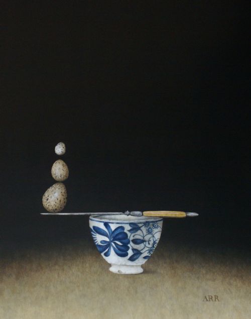 Alison Rankin - Blue Bowl with Knife and Balancing Eggs