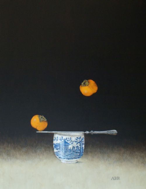 Alison Rankin - Chinese Bowl with Knife and Balancing Persimmon
