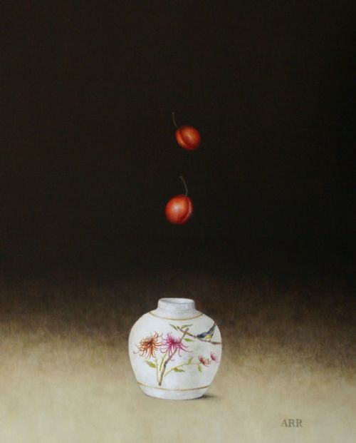 Alison Rankin - Chrysanthemum Jar with Falling Plums