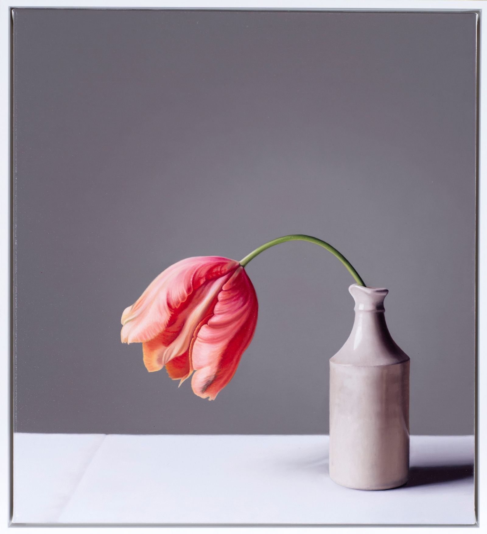Still Life with Tulip and Stoneware Bottle  by Jo Barrett