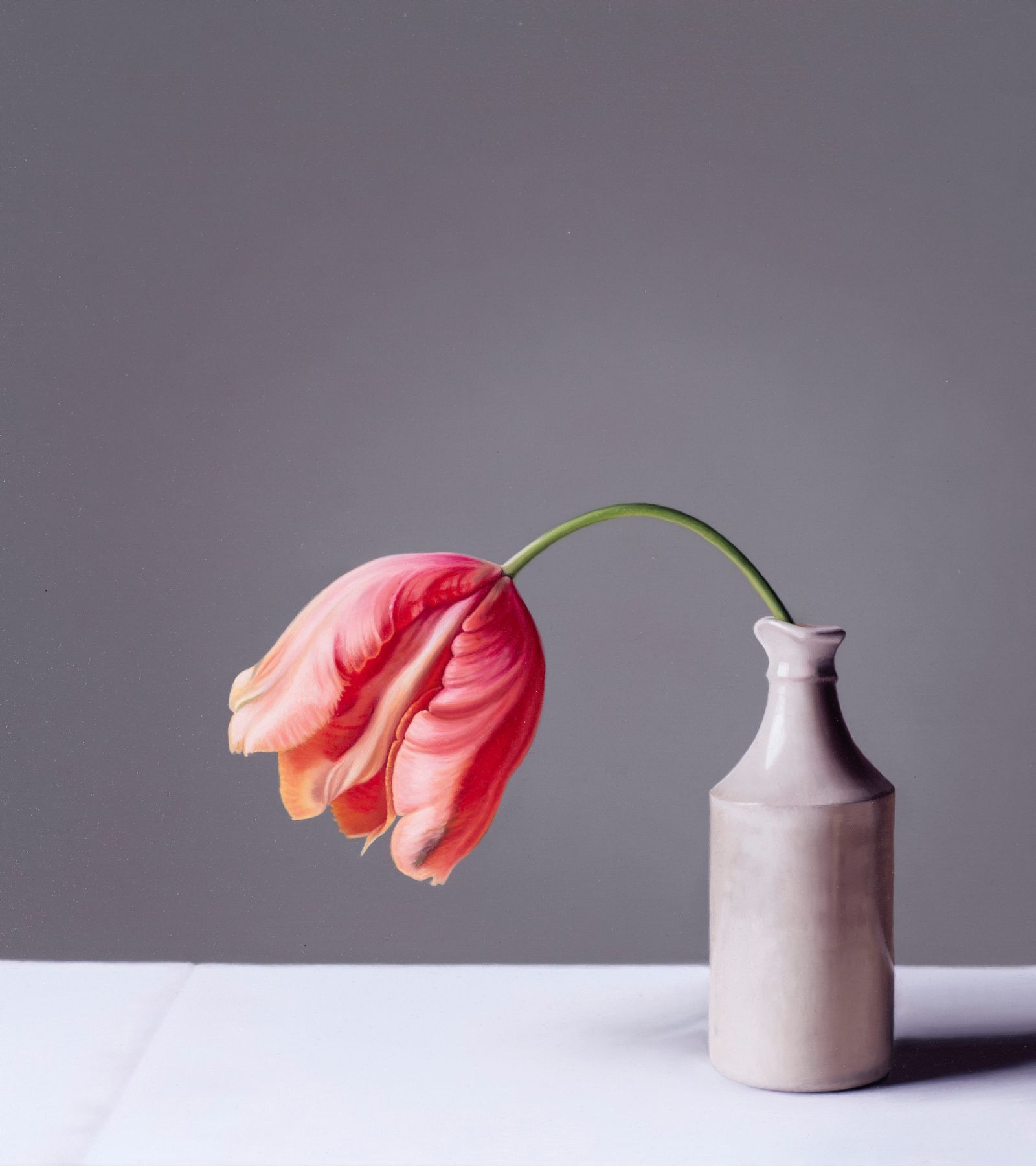 Jo Barrett - Still Life with Tulip and Stoneware Bottle 