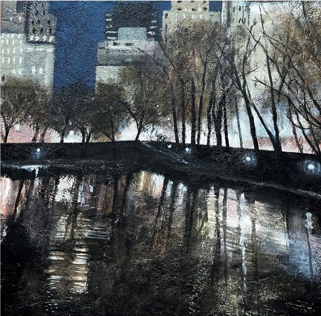 Lights, Water, Trees, NYC by Sandra Moffat