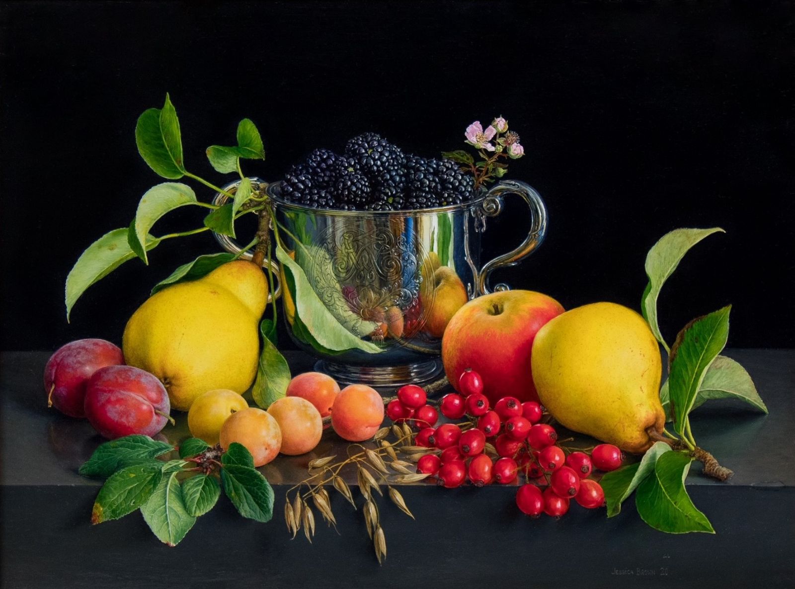 17th Century Somerset Porringer with Fruit and Flowers  by Jessica Brown