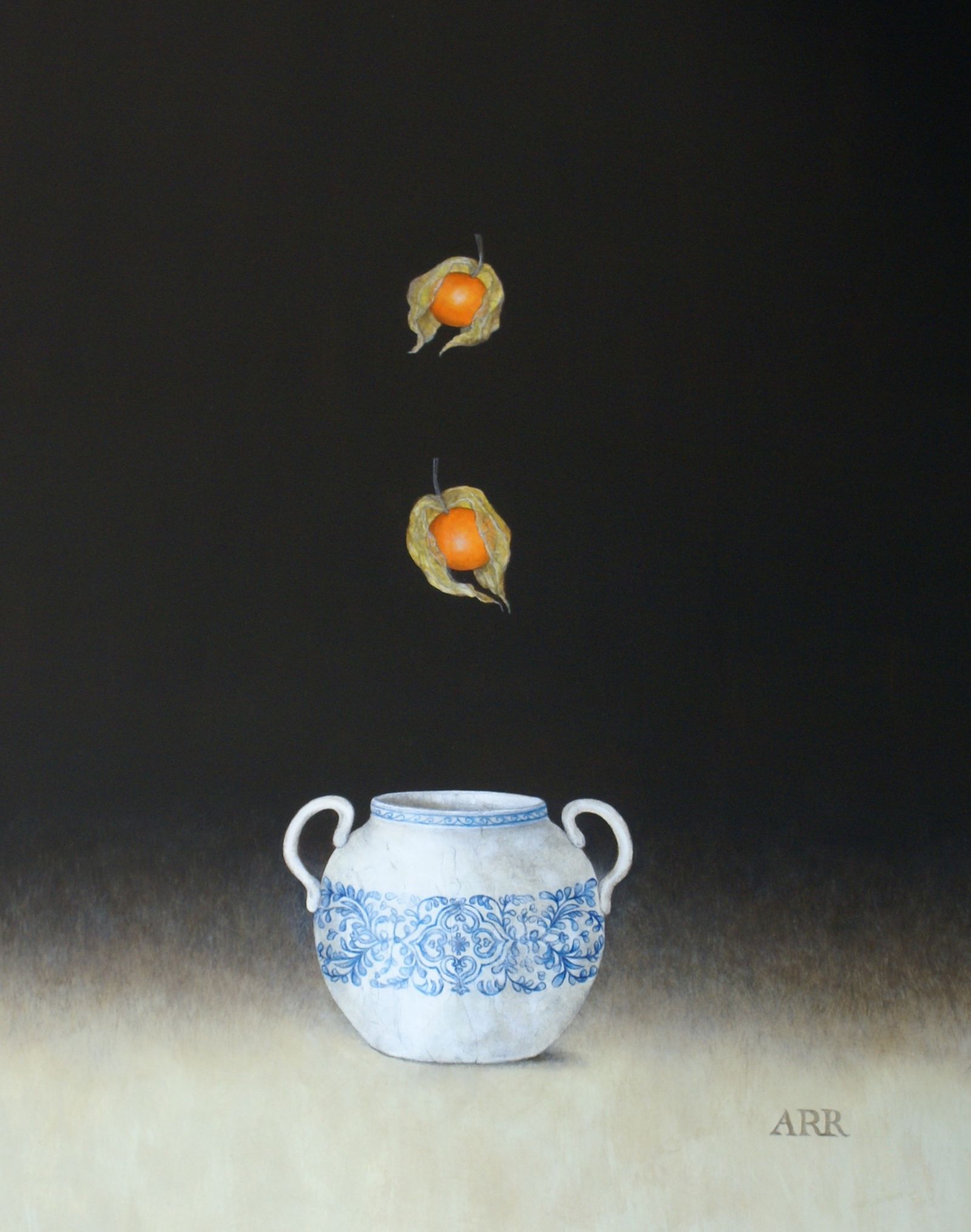 Oriental Jar with Falling Physalis by Alison Rankin