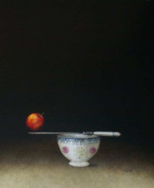 Alison Rankin - Spongeware Bowl with Knife and Balancing Apple