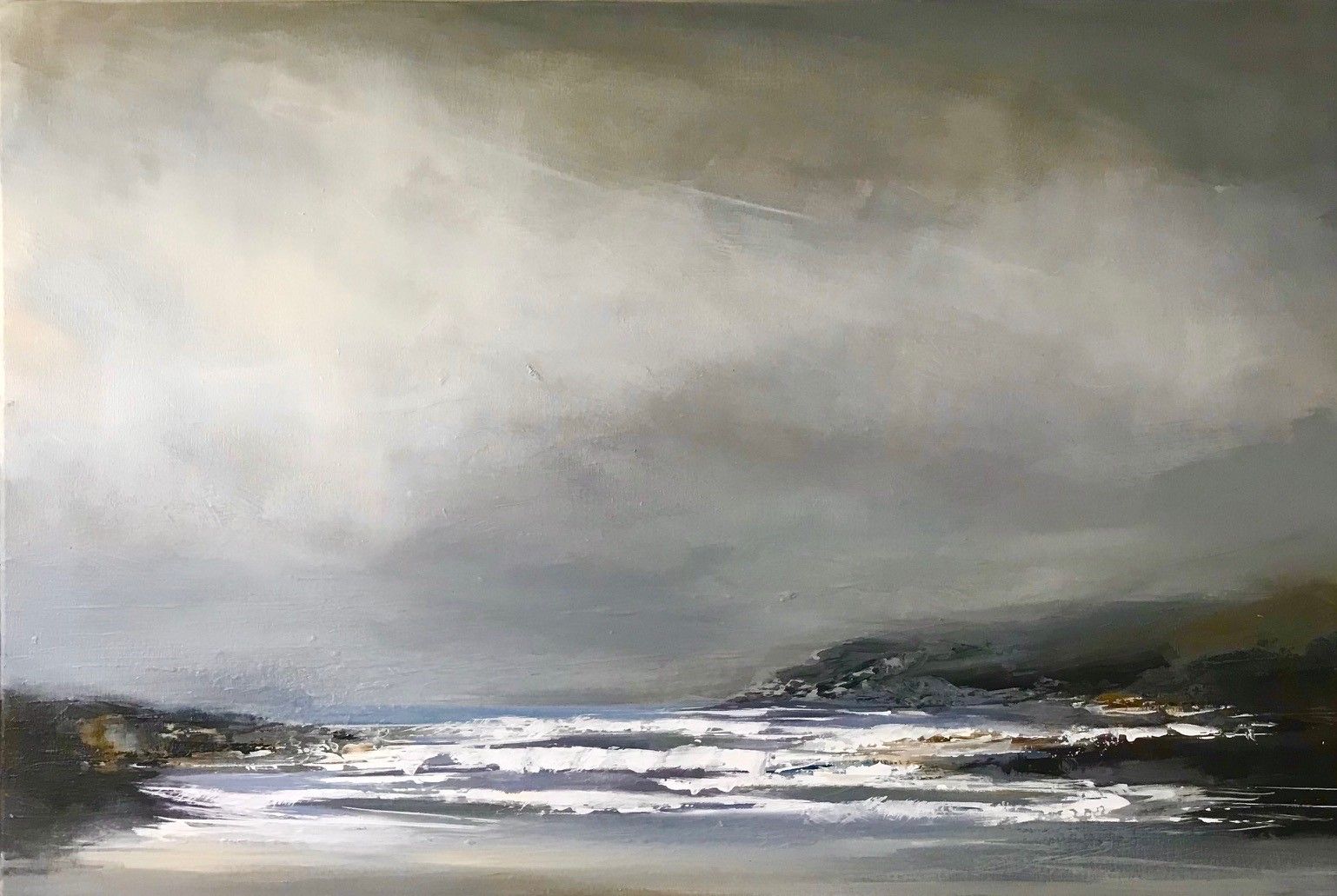 Tide Washing the Sand, Cornwall by Jenny Hirst