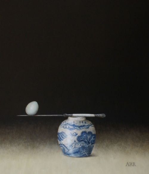 Alison Rankin - Willow Pattern Jar with Knife and Balancing Egg